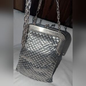 Whiting & Davis Metallic Silver Mesh Vintage Evening Bag